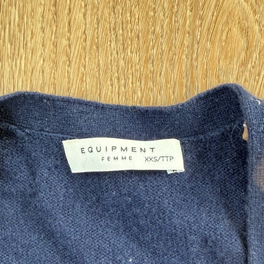 Women’s  Navy cashmere Cardigan Sweater - Picture 2 of 3